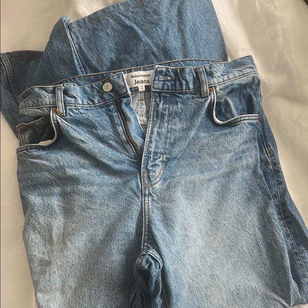 Reformation Cary High Rise Slouchy Wide Leg Jeans in Colorado